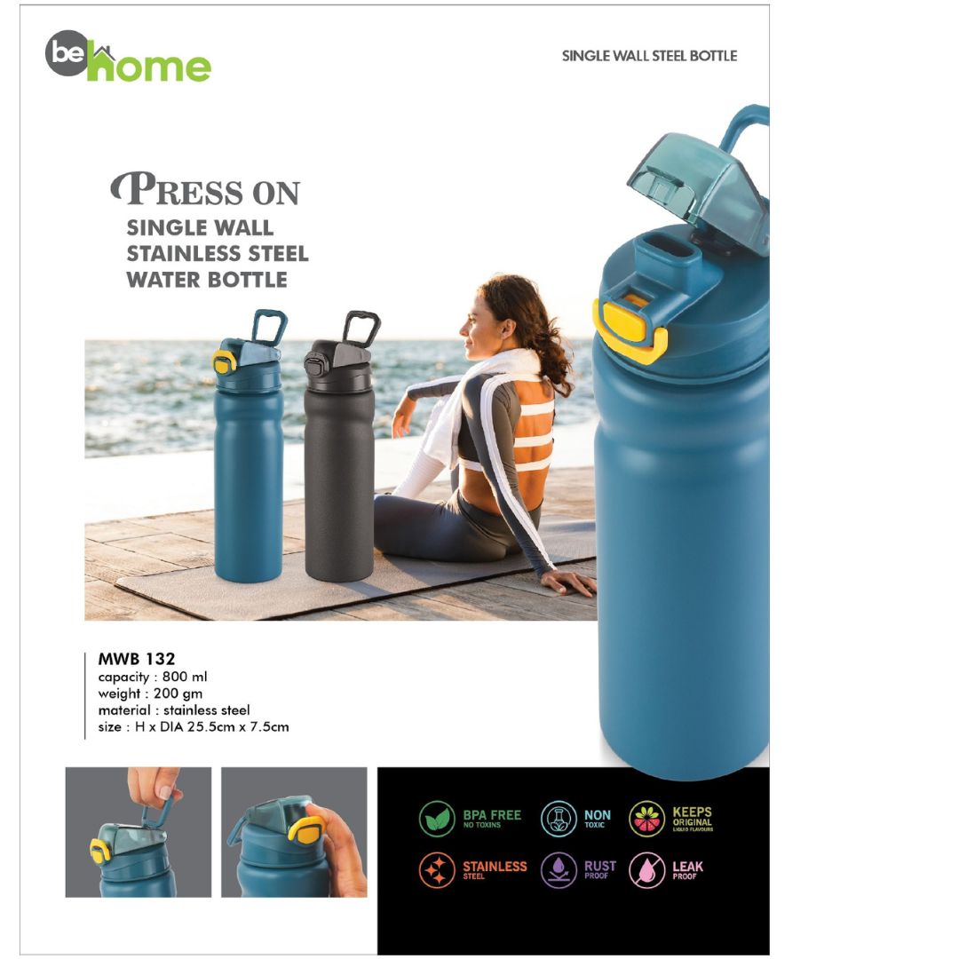 Press On Stainless Steel Water Bottle